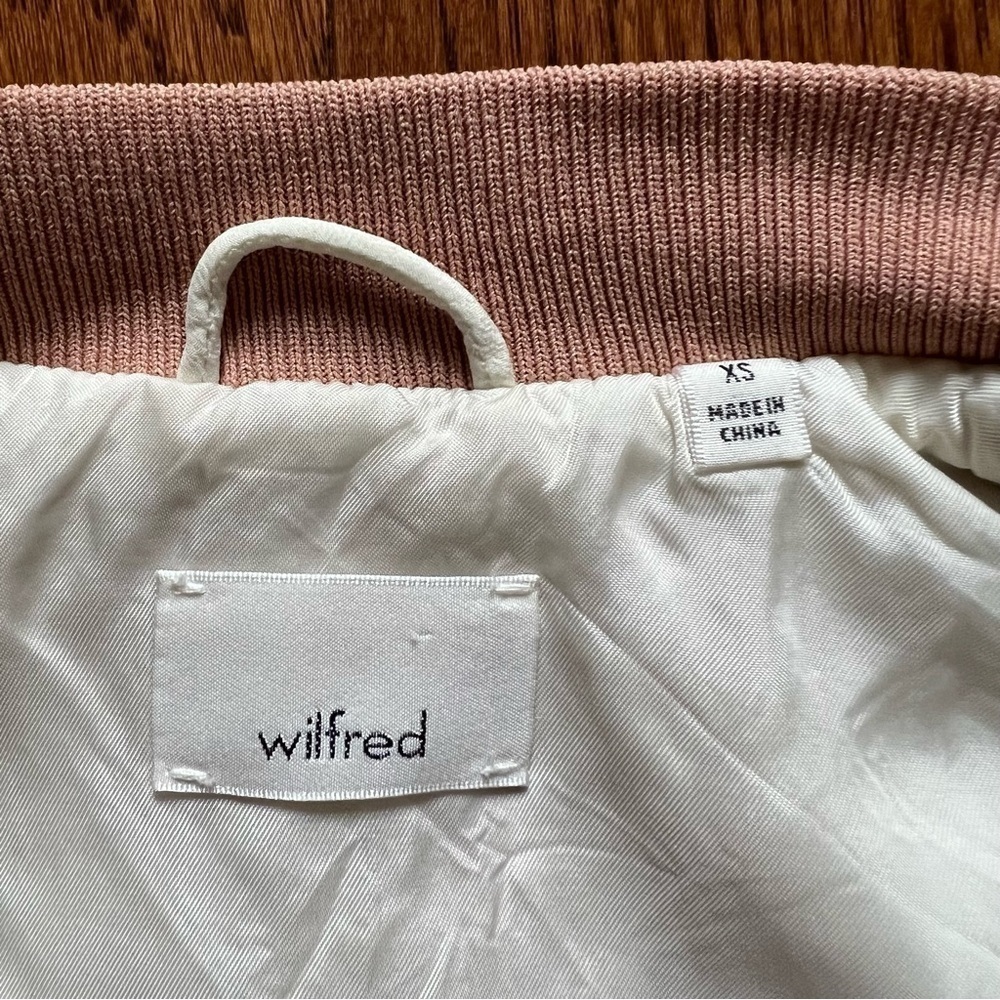 Aritzia Wilfred Poussin Vintage Crepe Bomber Jacket in Rose Pink - Sz XS - Picture 11 of 13